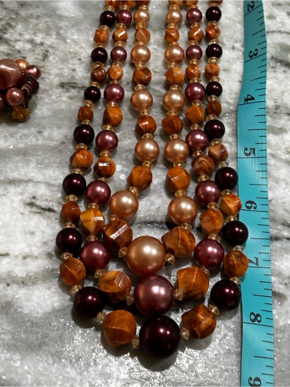 Vintage MCM Japan Marked Statement Necklace and Earring Demi-Parure Set - Picture 7 of 9